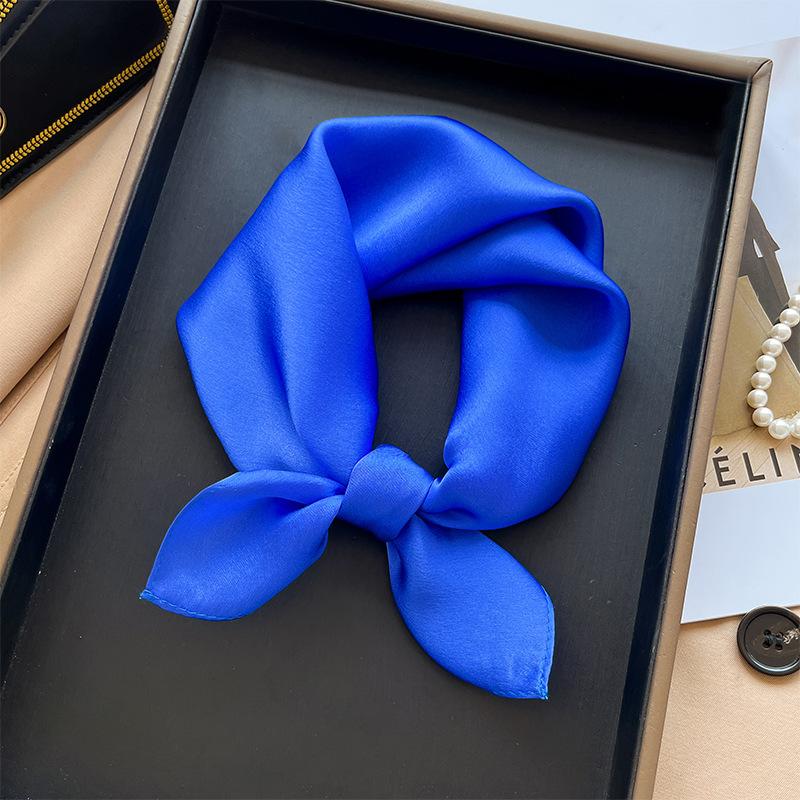 Korean version plain color high-end silk scarf women's 53 mulberry silk square scarf summer solid color versatile silk square scarf scarf