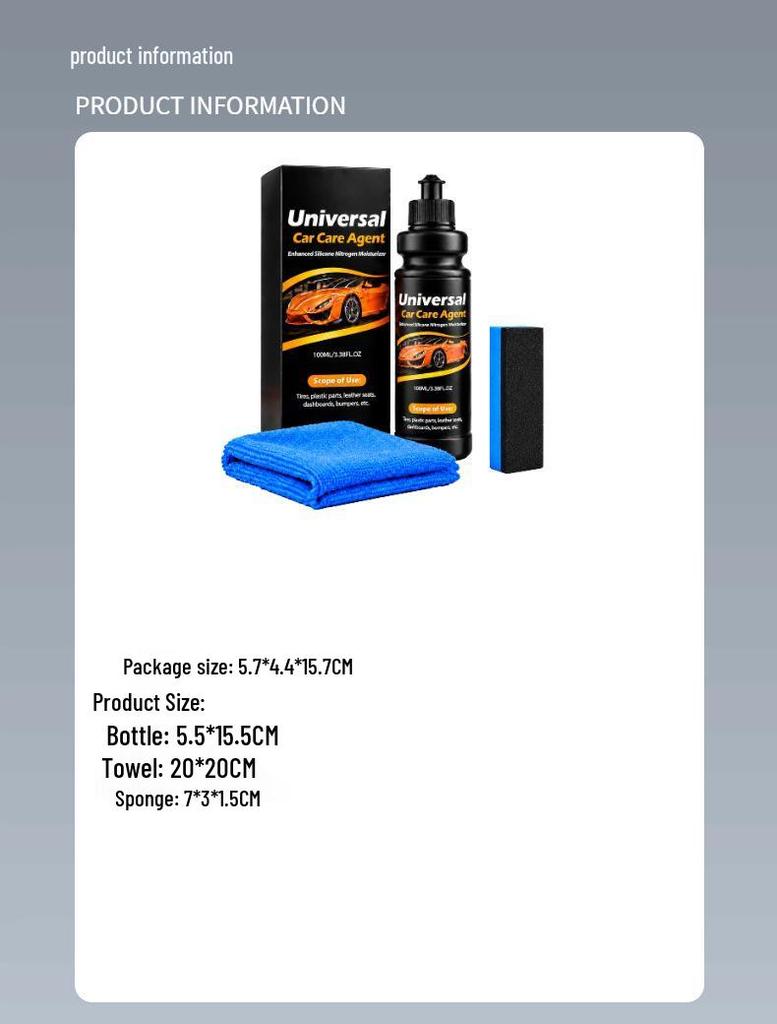 Versatile Car Cleaner for Tires, Paint, Glass & Interior