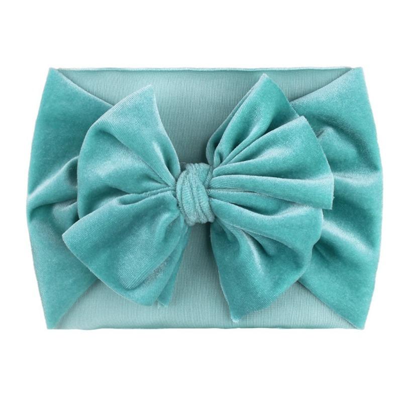 New summer baby golden velvet headscarf, children's double bow headband, comfortable baby hair accessories