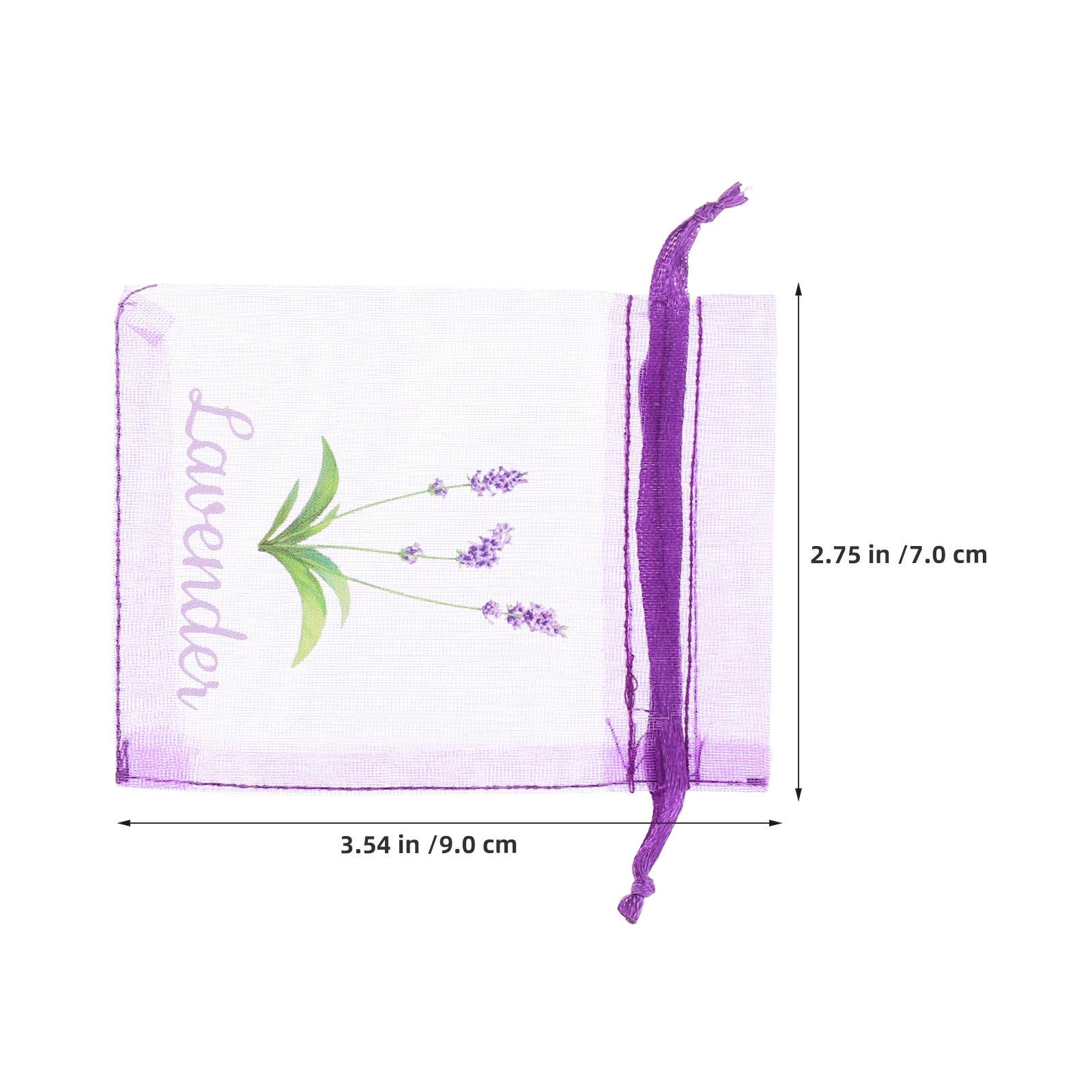 40Pcs Lavender Sachet Bags Empty Drawstring Mesh Pouches 3.54x2.75x0.04 Portable Aromatherapy Fragrance Bag Wardrobe Storage фиолетовый