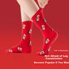 HLA [Hongyun] Red Socks for Women's Zodiac Year, Cotton Antibacterial Deodorizing Qi Ji Hong Ma Year Red Mid-Length Socks, 3 Pairs