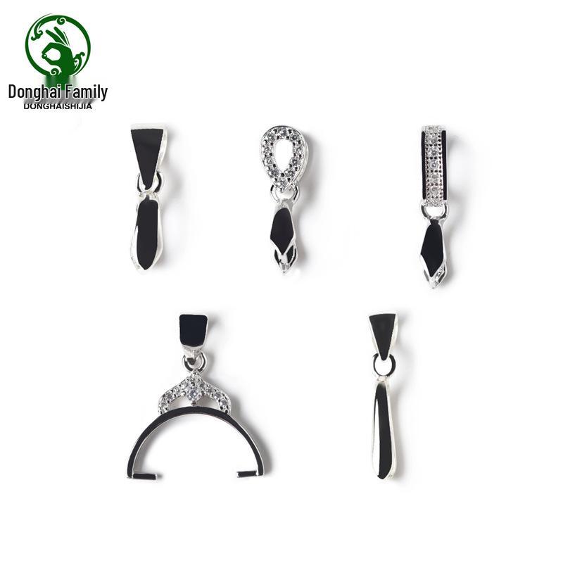 DIY Crystal Necklace Accessories: Silver Melon Seed Clasp & Safety Pendant for Women and Men (925 Silver)