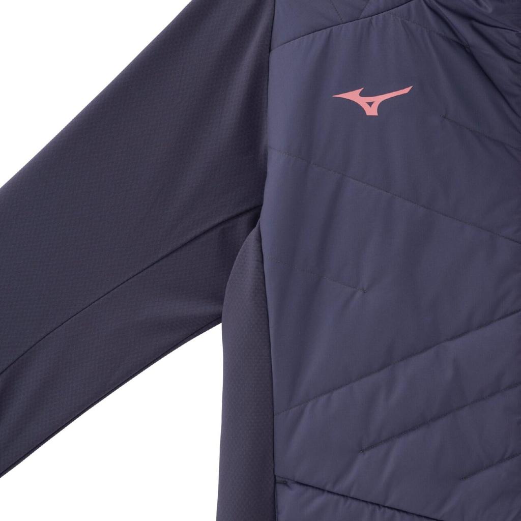 Mizuno Techfill Breath Thermo Training Light Navy Jacket, Heat-Generating Material, Water-Repellent, 32MEC535,