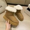2025 New Bow Decoration Casual Women's Snow Boots Thick Sole Plus Size Warm Cotton Shoes
