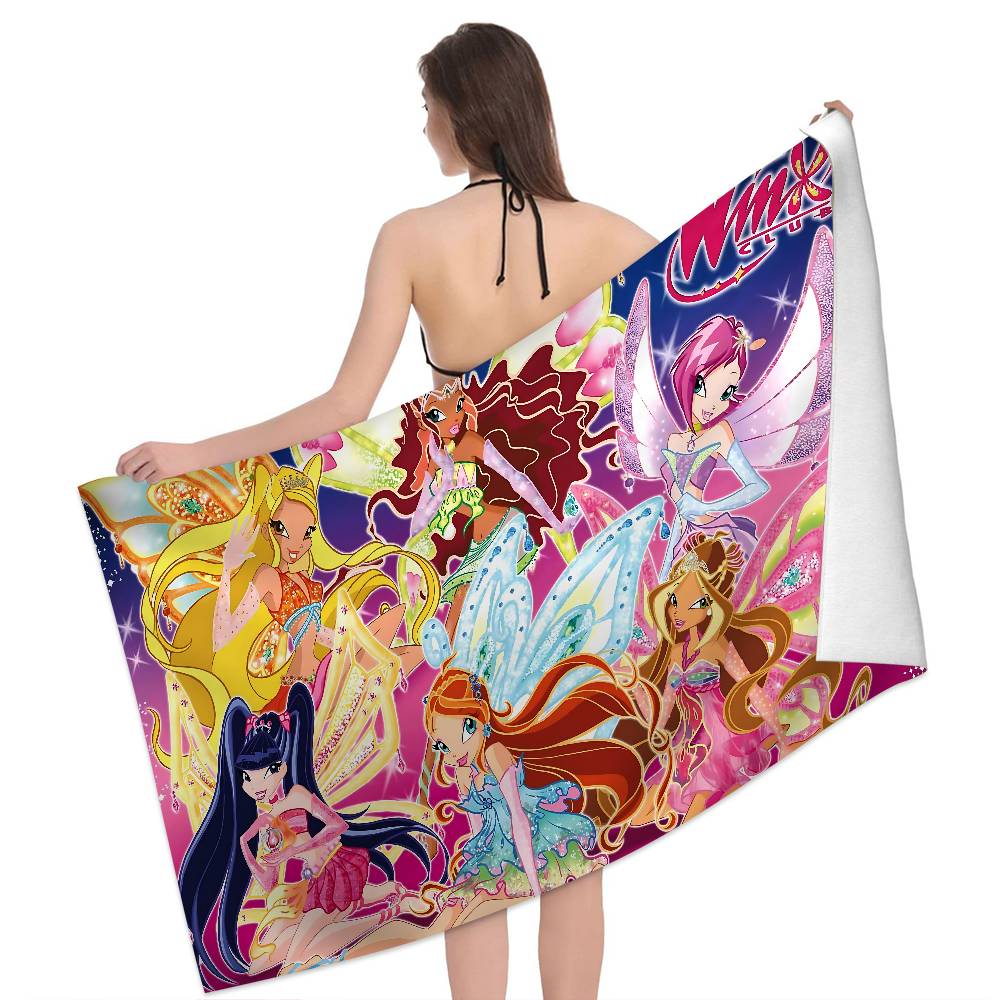 Girl W-Winx Clubs Microfiber Blanket Quick Drying Beach Towels Oversized Printing Super Absorbent Pool Towel Blanket