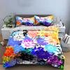 "Colorful Floral Pattern Home Decor" Bedding Set with 1 Duvet Cover 2 Pillowcases Single Double King Queen, Gift
