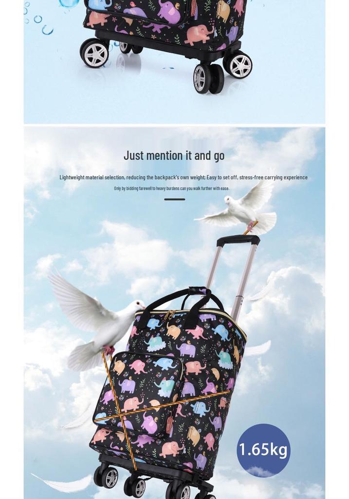 Stylish Insulated Foldable Shopping Cart with Universal Wheels