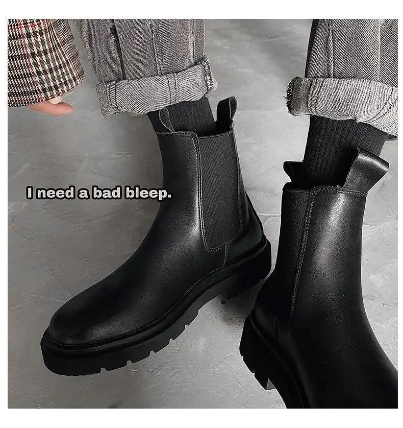 2025 New Thicken Winter Knight Boots Men Knee High Long Square Heel Boots Retro Thick Men Motorcycle Boots Black White