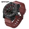 Sanda Student Sports Waterproof Luminous Dual-Display Multifunction Electronic Wristwatch