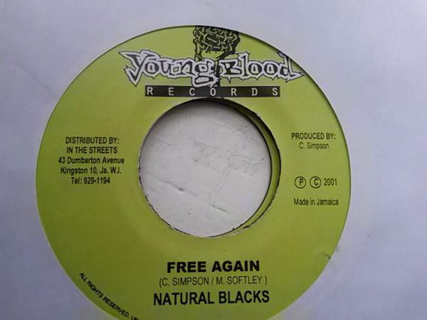 

7inch Record NATURAL BLACK Free Again NONE Young Blood Rec 2001 Jamaica Reggae Ska Dub Used