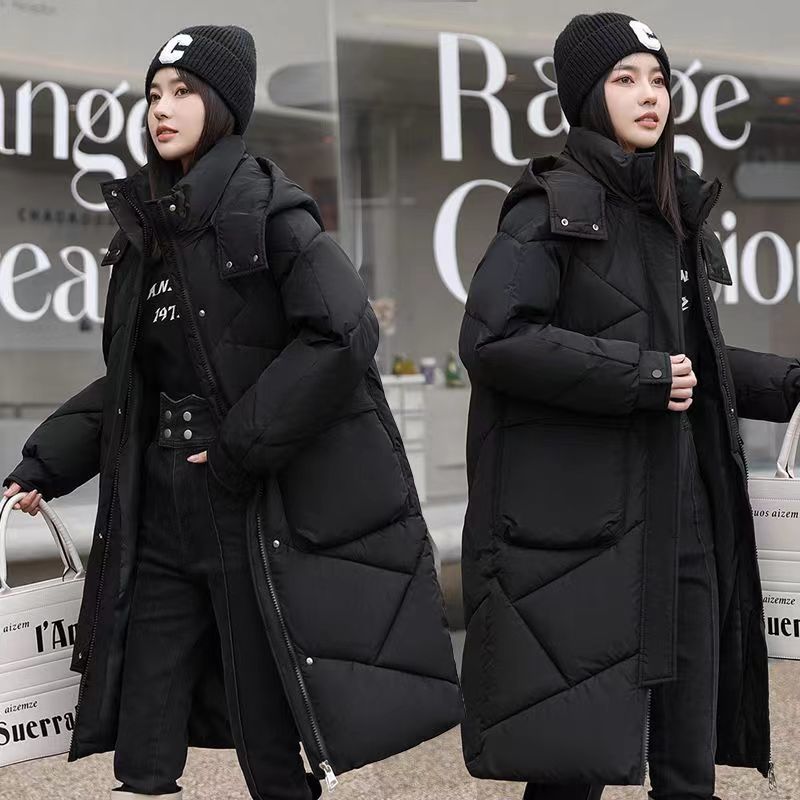 Thickened Down Cotton Jacket  Long Coats Winter New Style Women's Cotton Jacket Korean Version Loose Cotton Jacket