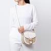 Coach Georgie PVC With Leather Saddle Bag, Shoulder Bag, Crossbody Bag Small Women's Beige & Light Khaki C2806-IMDQC