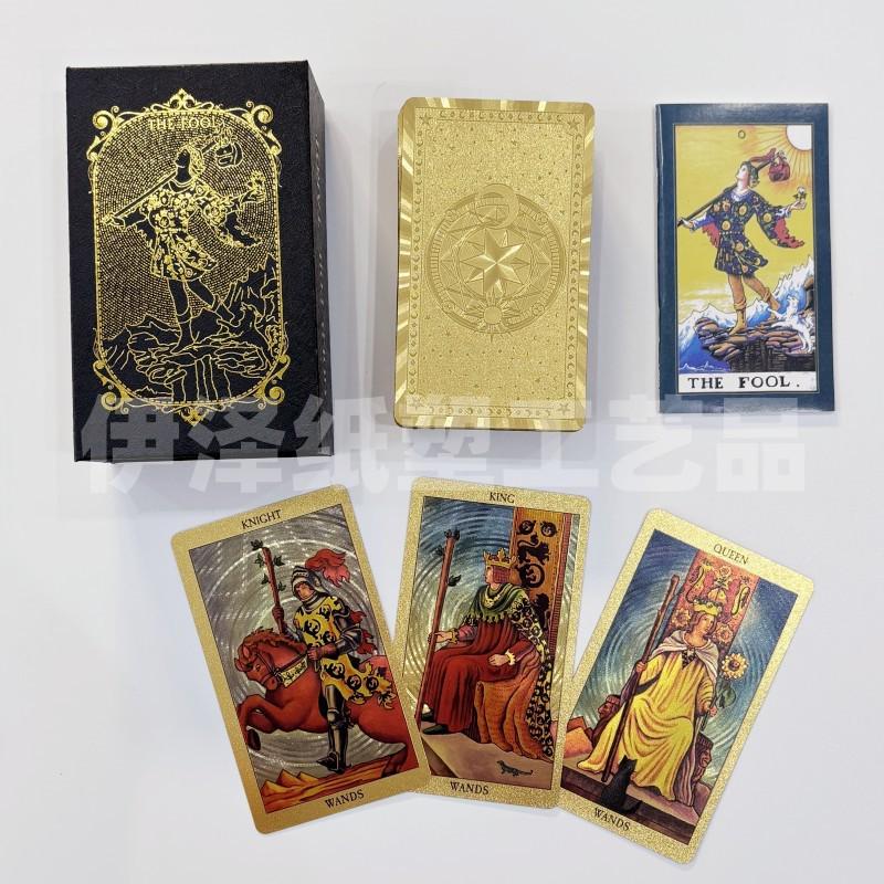Set di Carte Tarocchi Impermeabile con Foglia d'Oro, Stampa a Colori Completi e Istruzioni di Gioco