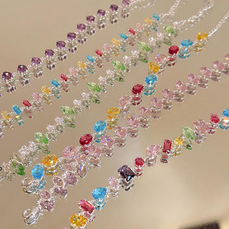 Zircon geometric rhombus bracelet fashion temperament high-end bracelet exquisite niche light luxury versatile jewelry women