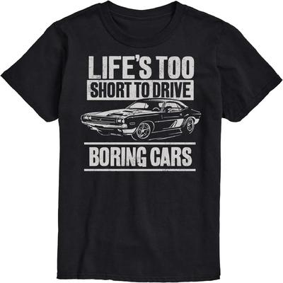 Sofortnachricht - Das Leben ist zu kurz Langweilige Autos - Herren Kurzarm Grafik-T-Shirt