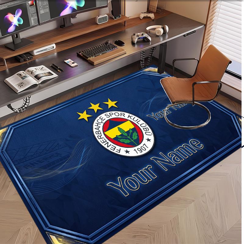 Personalized Crystal Velvet Carpet Fenerbahçe FC Pattern Non Slip Floor Rug