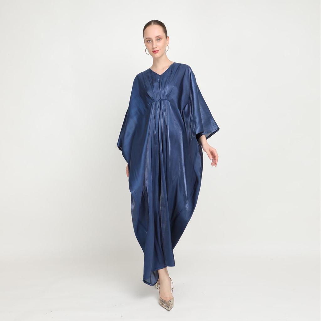 M218#8 Damen Locker Fledermausärmel Langes Kleid - Indonesisch Malaysischer & Nahöstlicher Stil