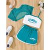 Girls Kids Letter Print Sport Sleeveless Cami Top And Shorts Set