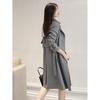High-quality gray trench coat women's new spring clothing medium and long early spring thin jacket trendy women's clothing