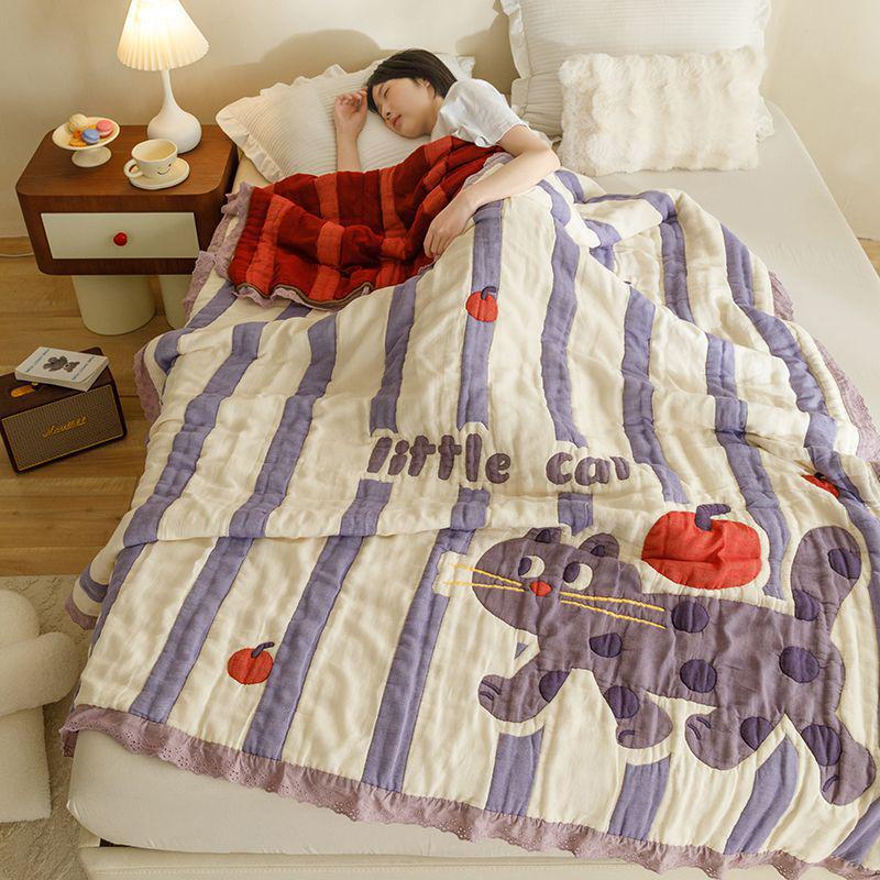 

Children s Pure Cotton Gauze Quilt - Thick, Warm Cartoon Design for Autumn/Winter 120*150cm Child【2.8 lbs】