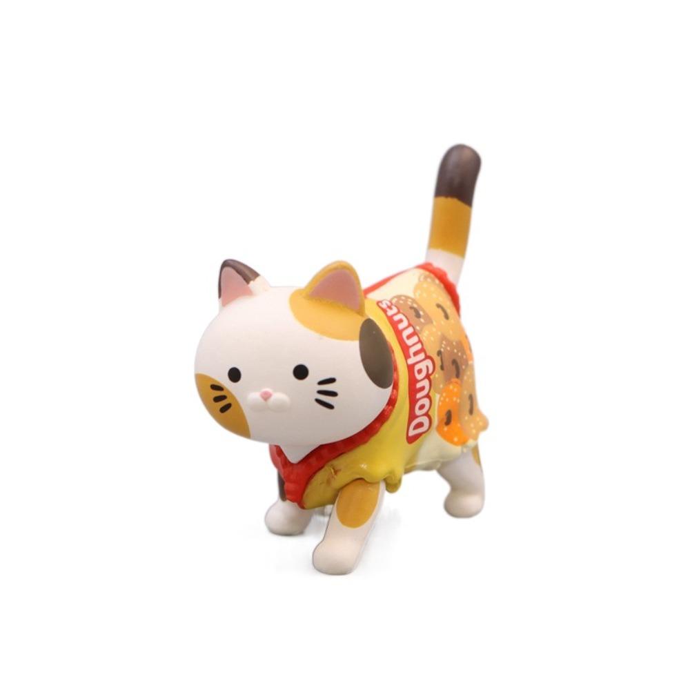 PVC Cat Model Doll Toys Walking Animal Mini Cat Ornaments Snack Cat Figure Toys  Desktop Decor