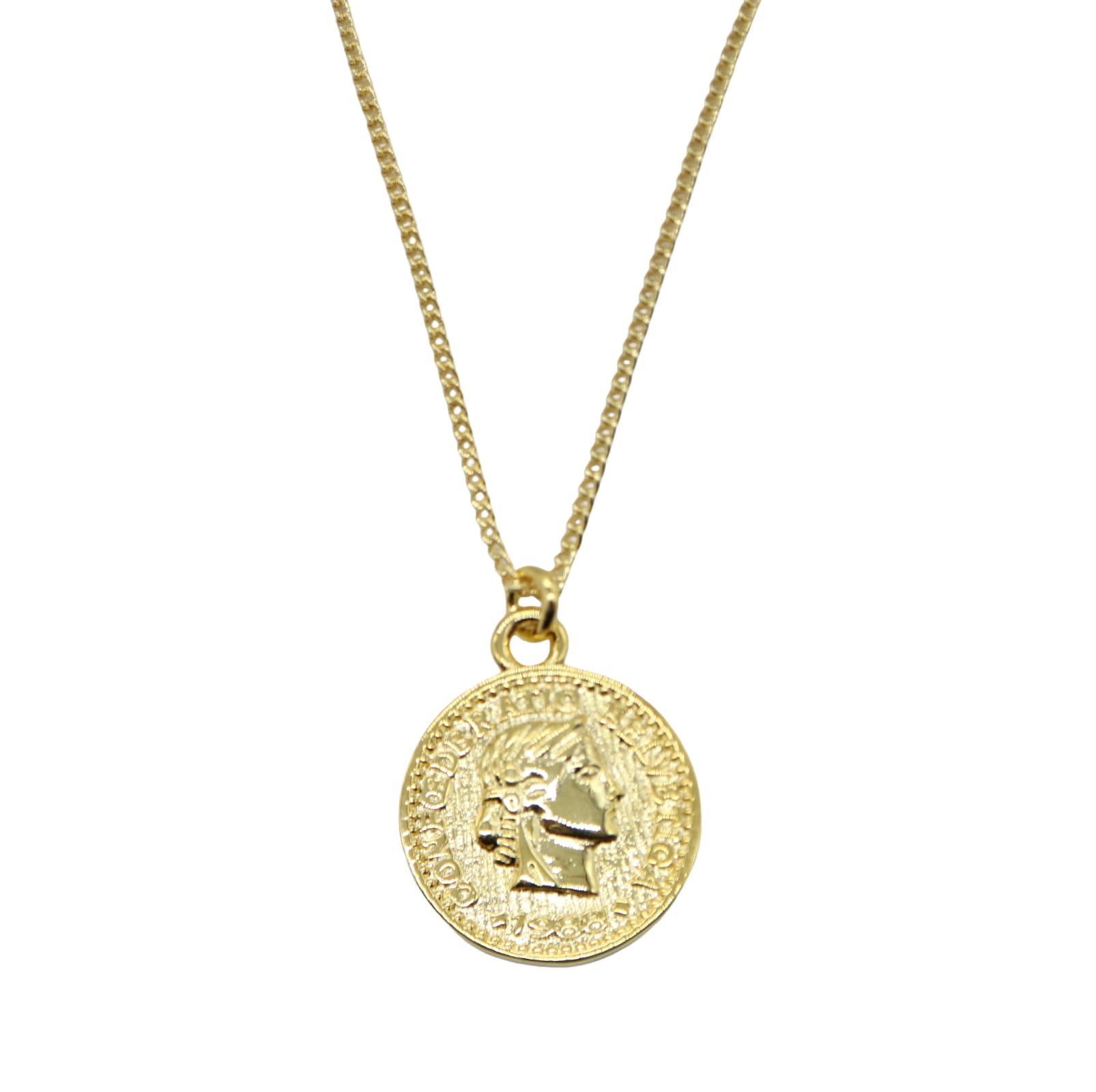 

[Petit-Germe] Coin-type Necklace, Silver Plated (01. Gold)