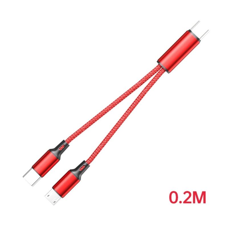 Type C To USB 5Pin and Type C Splitter Cord 27W 1 To 2 Male Connectors Fast Charging Cable Wire for Multiple Devices
