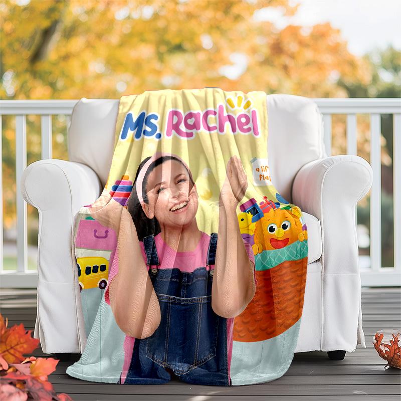 1pc Ms Rachel3 Theme Blanket - Digital Print, Polyester, Cozy for All Seasons, Perfect for Outdoor, Camping, and Travel