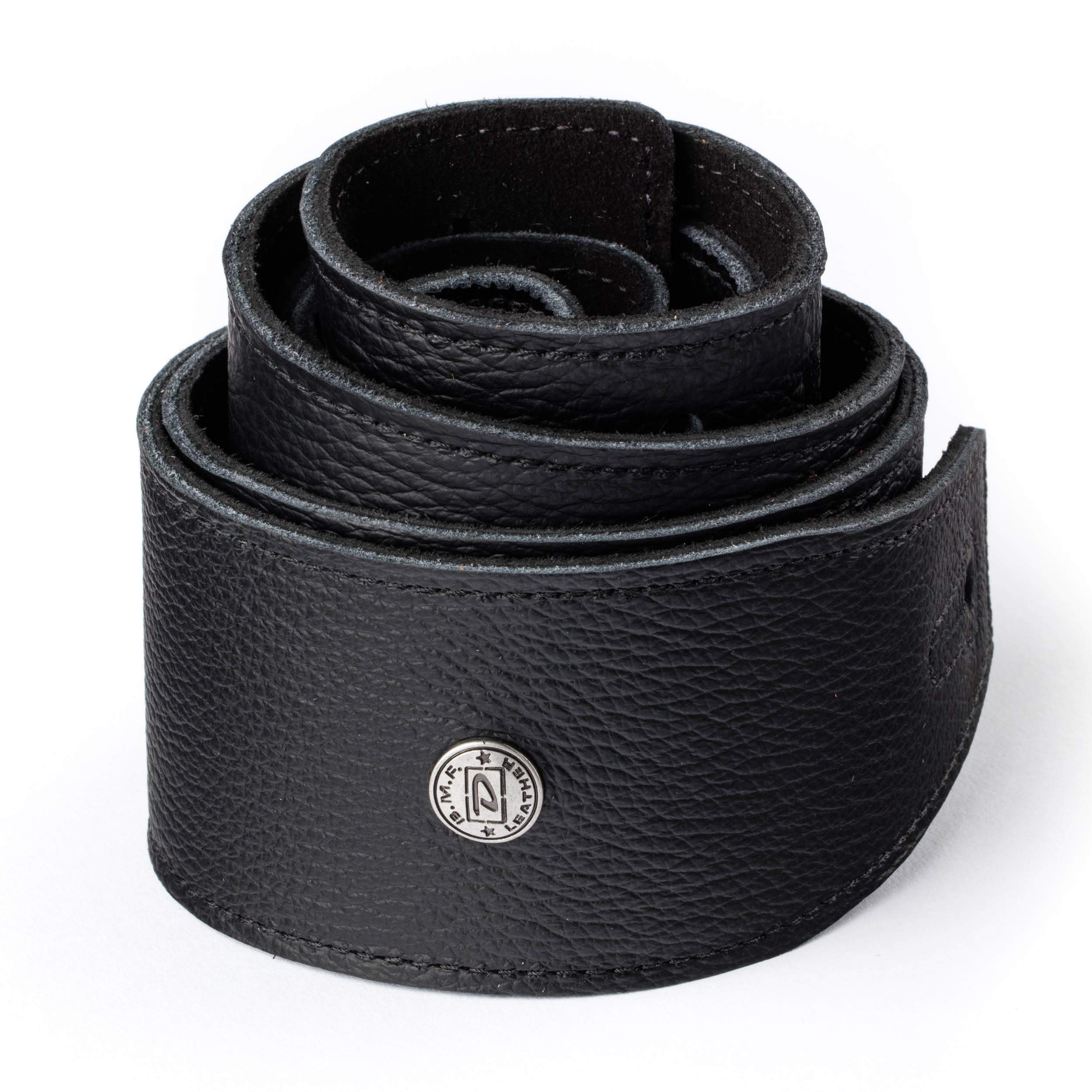 Jim Dunlop BMF Leather Strap Triple Leather Guitar Strap Black 2.5