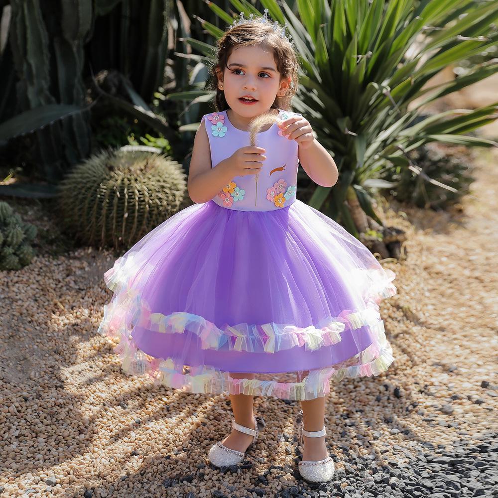 

Праздничное платье для девочек с единорогом - Детская юбка и платье с рисунком единорога 100 cm