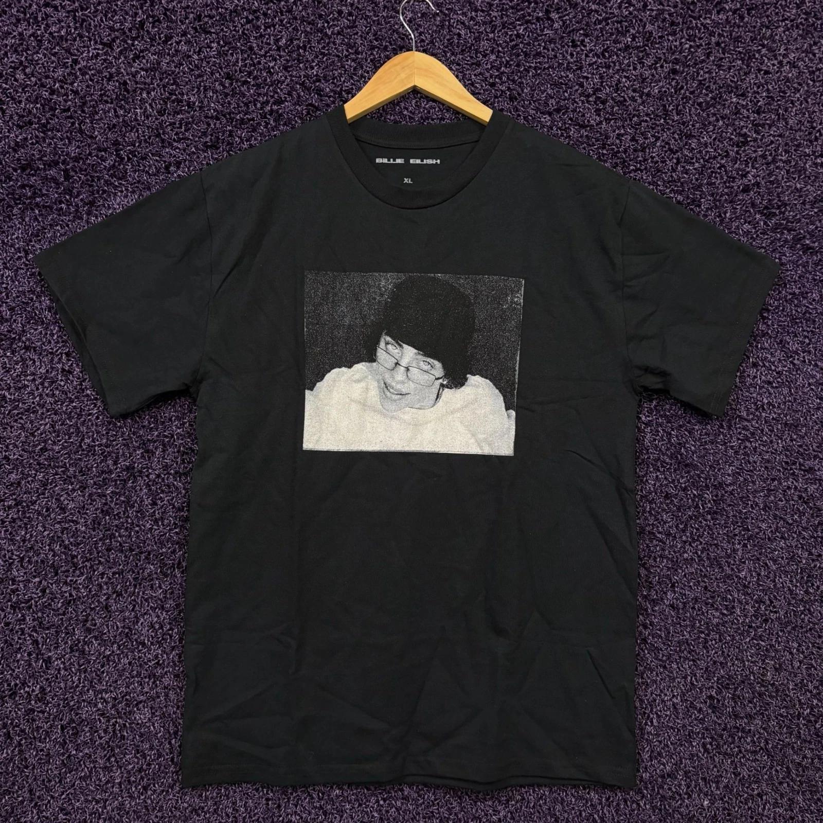 Футболка с портретом Билли Айлиш в очках, размер Extra Large 4XL