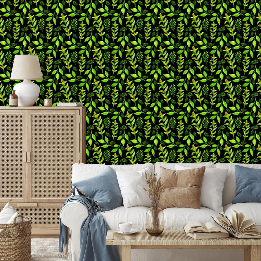 Forest Leaves Wallpaper with Plants for Living Room and Bedroom 50x1000