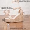 Women's Fashion Wedge Sandals - Woven Hemp Rope Ankle Strap, Thick Sole Straw Platform Shoes