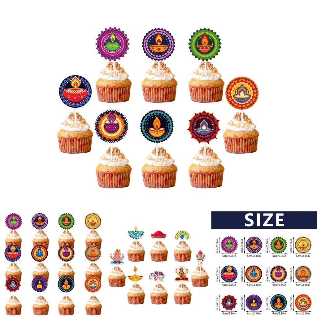 Diwali Festival Kuchenfähnchen Papier Partyzubehör Für Heimfeiern