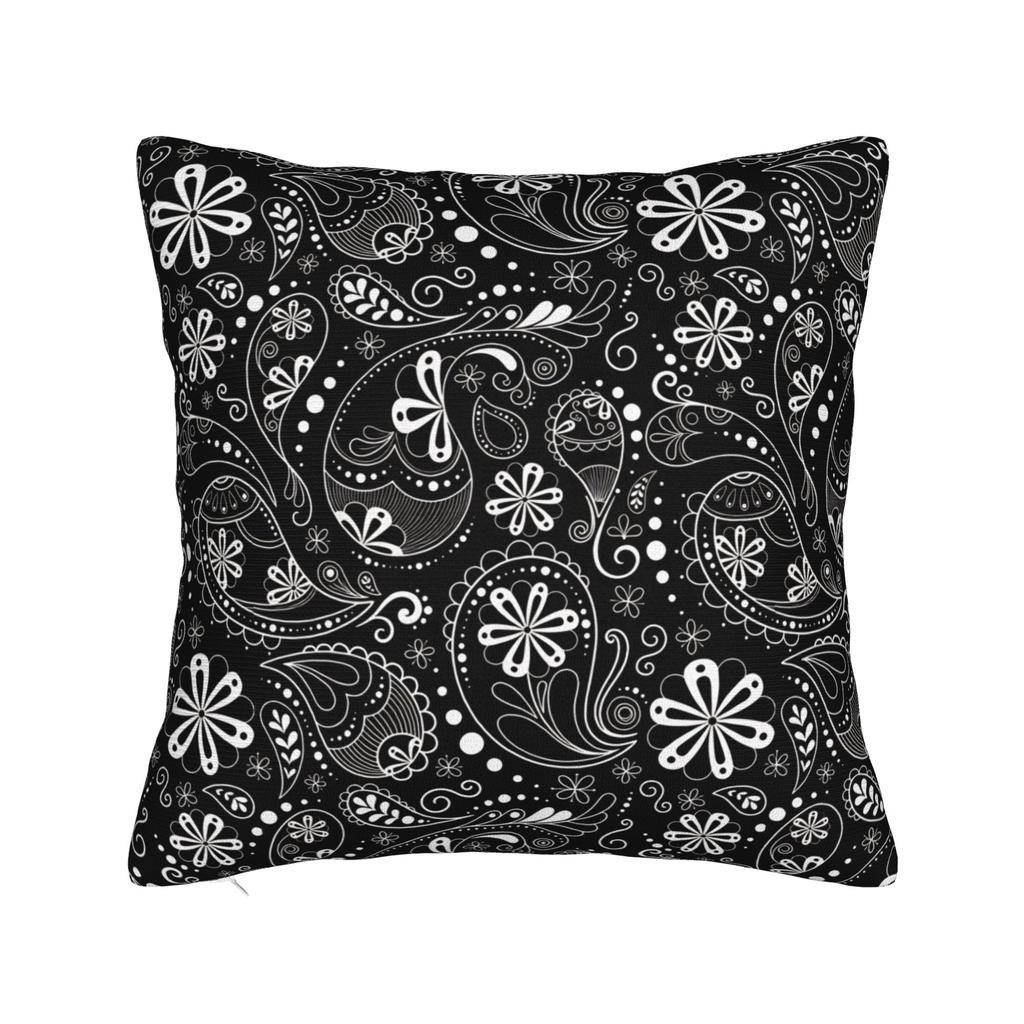 Brown White Paisley Western Seamless Pattern Pillow Case Cute Funny Pillow Cover Design Pillowcases For Couch Sofa Bedroom