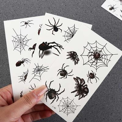 Męskie Realistyczne Blizna Pająk Wzór Halloweenowe Naklejki Tatuaże Tymczasowe Tatuaże Naklejki do Ciała Naklejka na Twarz