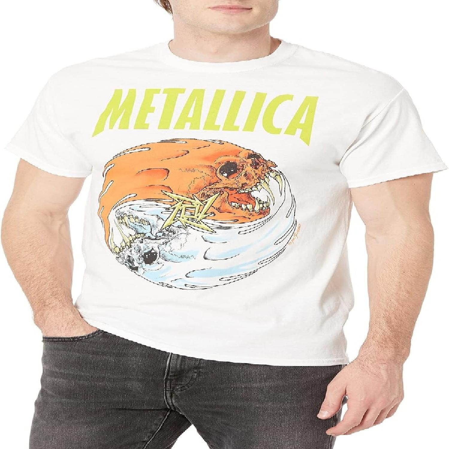Мужская стандартная футболка Metallica Огонь и Лед S белый