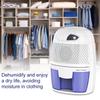 500ml Electric Dehumidifier  Mini Portable Home Air Dryer Desiccant Moisture Absorber Low Noise Cabinet Dehumidifier