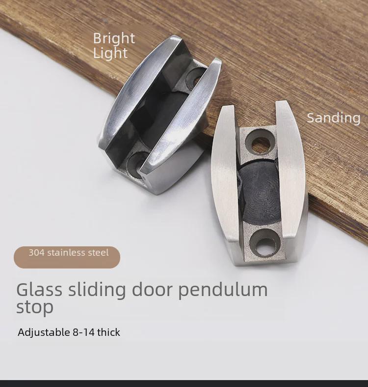 304 Stainless Steel Glass Sliding Door Stopper for Shower Rooms