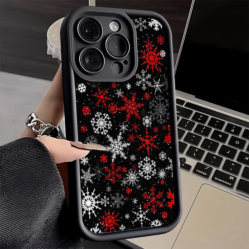 Snow Snowflake Winter Phone Case for iPhone 16 17 Air 16E 15 Pro Max 14 Plus 13 12 Mini Capa Soft Shell Silicone Funda