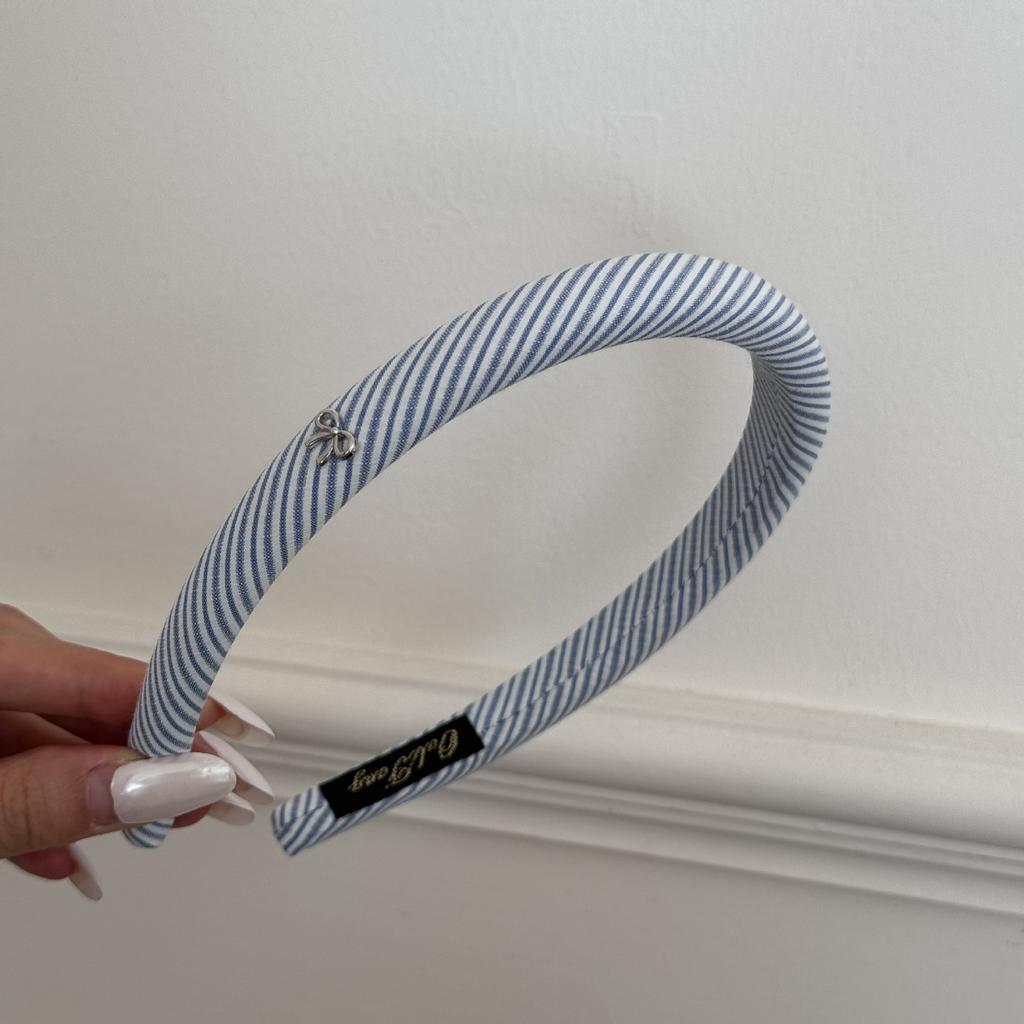 Blått rombemønster svamp tynt pannebånd collegejente sommerfugl smalt kant pannebånd høyt trykk hårklemme tilbehør