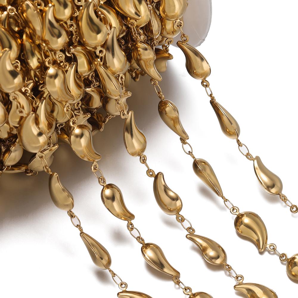 1m Stainless Steel Gold Handmade Chain Multiple Shapes Chains for DIY Necklace Bracelet Waist Chain Choker Jewelry Making Chain