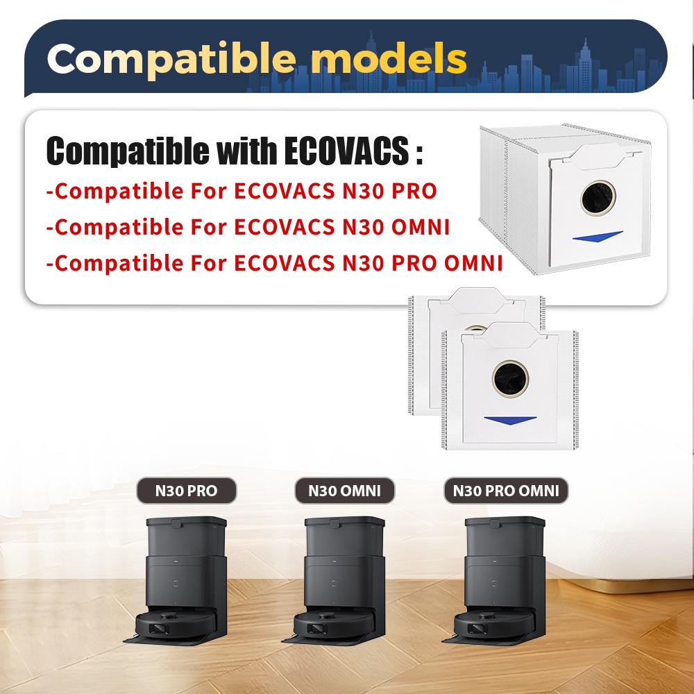 Dust Bags For Ecovacs DEEBOT N30 Omni N30 Pro Omni N30 Pro Sweeping Robot Vacuum Cleaner Spare Parts Trash Bag Home Accessories