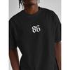 European Size Plus Size 'No.86' Star Design with a Large Print on The Back, Men'S Trendy Print Street Casual Short-Sleeve T-Shirt
