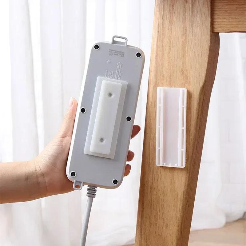 Fixateur De Prise De Bureau Auto-adhésif, 1 Pièce, Multiprise Suspendue, Organisateur De Câbles, Fixateur Mural Amovible