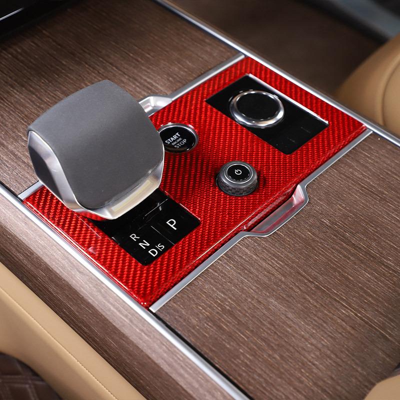 Real Carbon Fiber For Range Rover Vogue L460  Car Center Control Shift Panel Frame Decorative Sticker Car Accessories