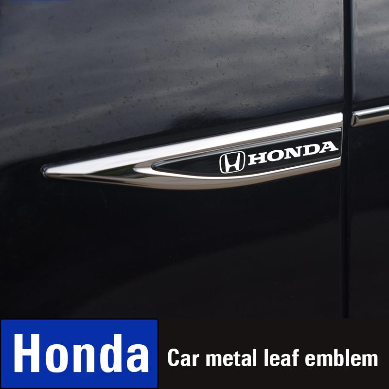 Honda Metal Stickers 2Pcs Car Body Decoration Stickers For Honda Civic Accord Fit Jazz Pilot CRV Odyssey Passport City Shuttle
