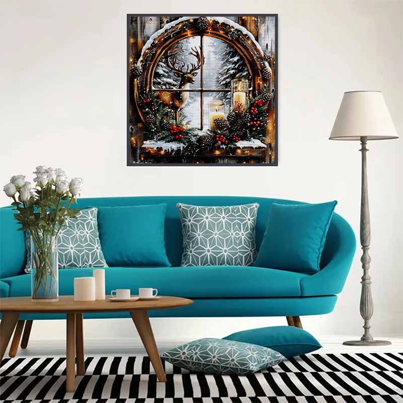 New Arrival 5D DIY Full Circle Diamond Painting "Christmas Elk" Embroidery Cross Stitch Home Decor Gift