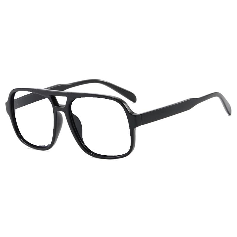 

Large Frame Double Girder Clear Lens Glasses Big Simple Myopia Nerd Spectacles Degree -0.5 -1.0 -2.0 -3.0 -4.0 -5.0 to -6.0 No degree 0 чорний