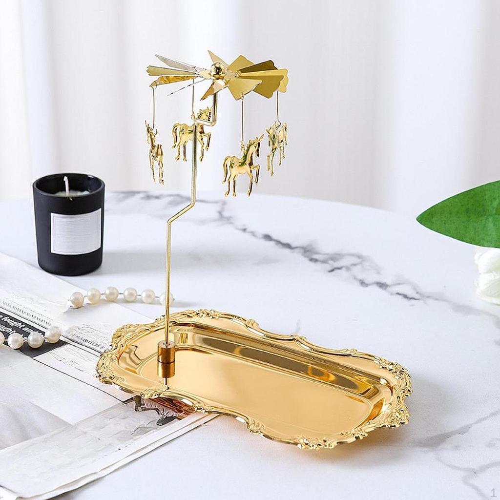 Rotating Tray Candle Holder Elegant Snack Multipurpose Candlelight Dinner Prop Decorative Coffee
